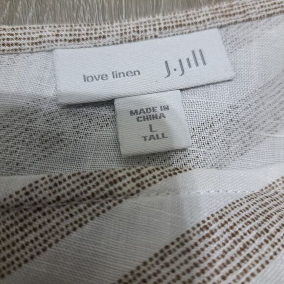 J. Jill Love Linen Boho Summer Spring Maxi Dress Large Tall Chevron Stripe - Picture 5 of 10